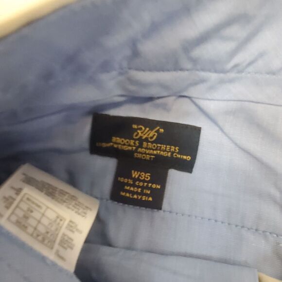 Brooks Brothers‎ Shorts Sz 35 Tan 346 Advantage Chino Khaki Flat Front Zip GREAT - Picture 3 of 5